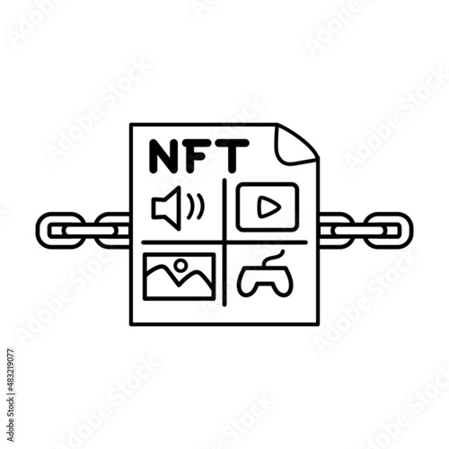 Isolated NFT icon Digital transaction concept Vecto