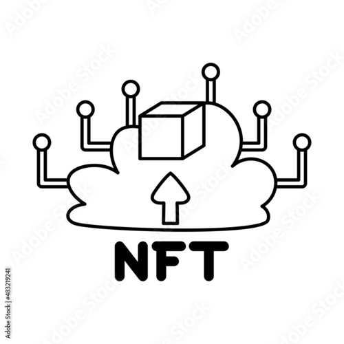 Isolated NFT icon Digital transaction concept Vecto