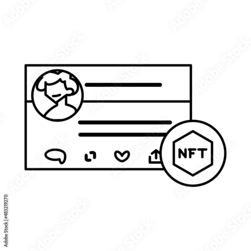 Isolated NFT icon Digital transaction concept Vecto