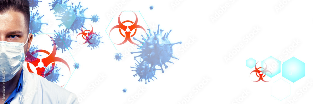 Young doctor against new Coronavirus 2019-nCoV infection. 3D illustration Young doctor against new Coronavirus 2019-nCoV infection. 3D illustration