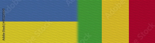 Mali and Ukraine Fabric Texture Flag     3D Illustration