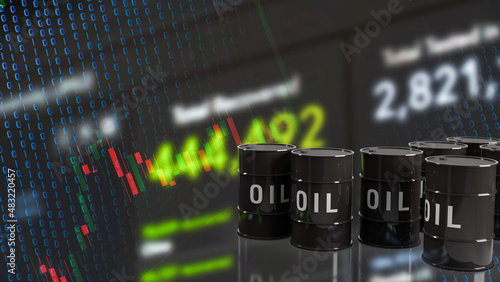 The oil tanks and   business chart background 3d rendering.