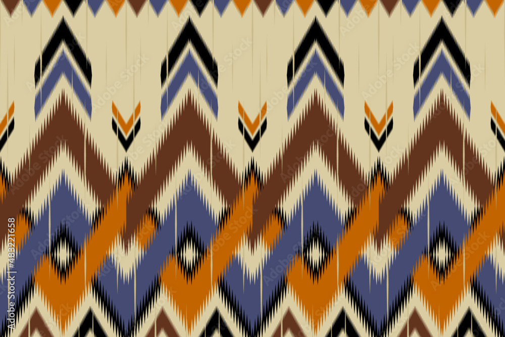 Oriental ikat native style. Geometric ethnic pattern traditional. Design for background,illustration,texture,fabric,batik,clothing,wrapping,wallpaper,carpet,embroidery Oriental ikat native style. Geometric ethnic pattern traditional. Design for background,illustration,texture,fabric,batik,clothing,wrapping,wallpaper,carpet,embroidery