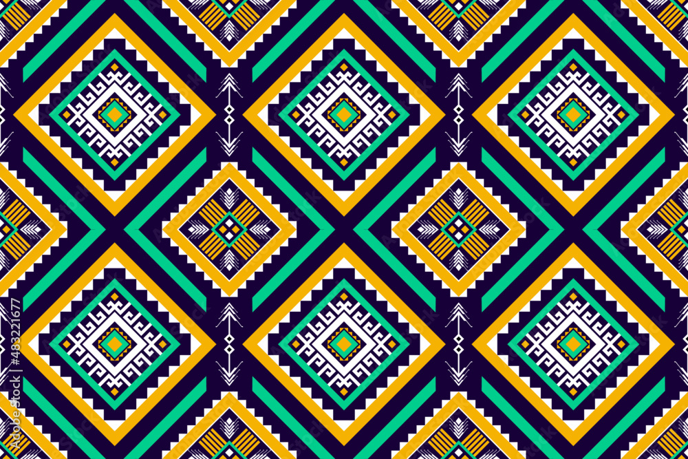 Geometric ethnic oriental seamless pattern traditional. Design for background, carpet,wallpaper,clothing,wrapping,batik,fabric,Vector,illustration,embroidery.