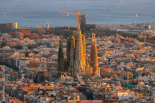 Sunset in Sagrada Familia Barcelona