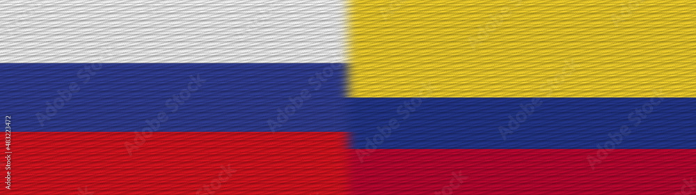 Colombia and Russia Fabric Texture Flag – 3D Illustration Colombia and Russia Fabric Texture Flag – 3D Illustration