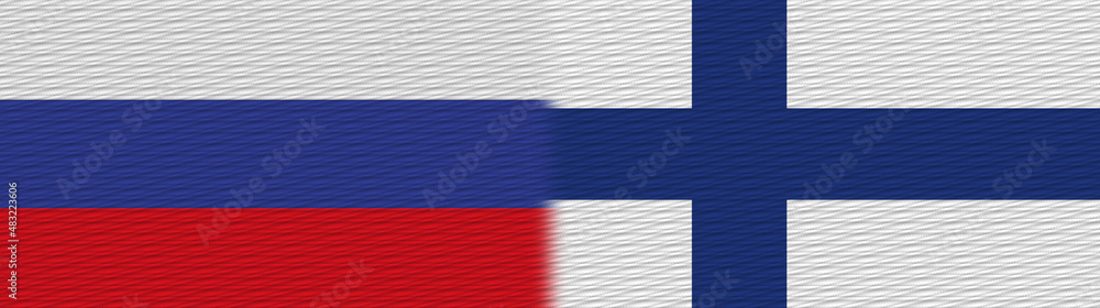 Finland and Russia Fabric Texture Flag – 3D Illustration Finland and Russia Fabric Texture Flag – 3D Illustration