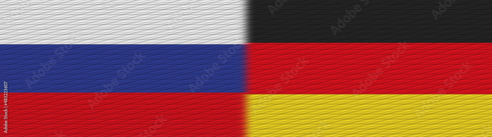 Germany and Russia Fabric Texture Flag – 3D Illustration Germany and Russia Fabric Texture Flag – 3D Illustration