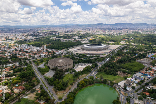Aerial view of the Stadium "Governador Magalhães Pinto" or "Mineirão" in Belo Horozonte, Minas Gerais, Brazil.