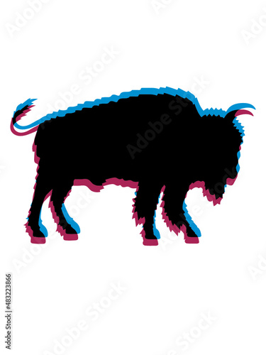 3D Bison Silhouette 