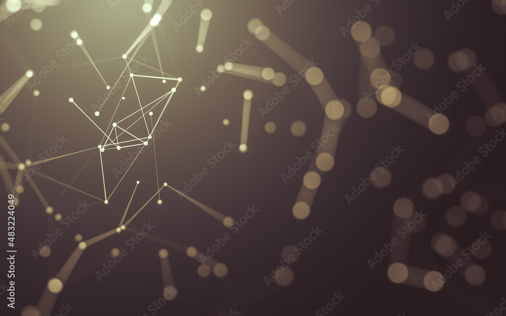 Abstract background. Molecules technology with polygonal shapes, connecting dots and lines. Connection structure. Big data visualization. Abstract background. Molecules technology with polygonal shapes, connecting dots and lines. Connection structure. Big data visualization.