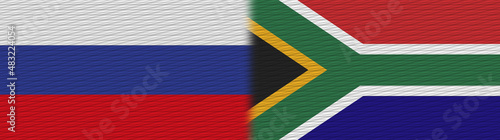 South Africa and Russia Fabric Texture Flag – 3D Illustration