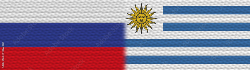 Uruguay and Russia Fabric Texture Flag – 3D Illustration Uruguay and Russia Fabric Texture Flag – 3D Illustration