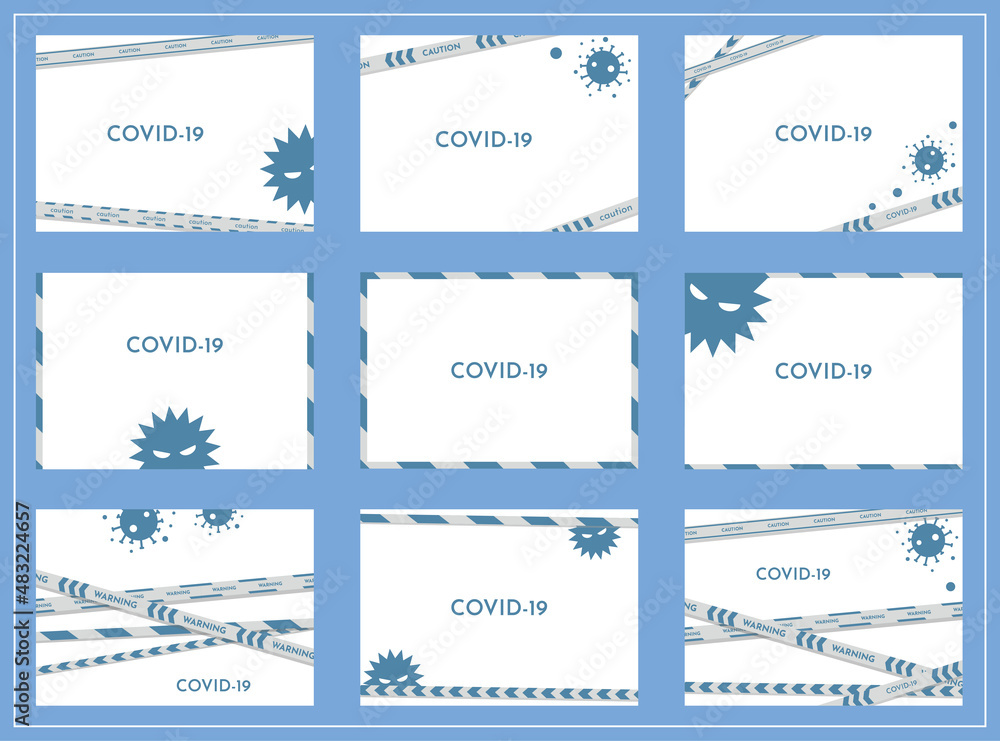 9種類のコロナウイルス　covid19テープ　フレームセット