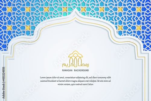 Ramadan background islamic greeting card template