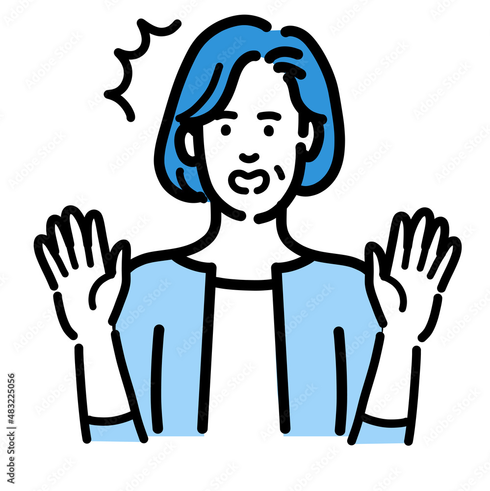 驚いている中年女性
