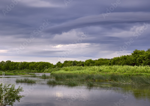 A river under a cloudy sky