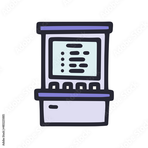 gaming machine winner list color vector doodle simple icon
