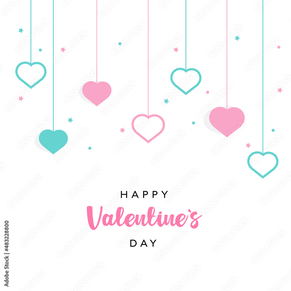 hanging hearts background for valentine s day