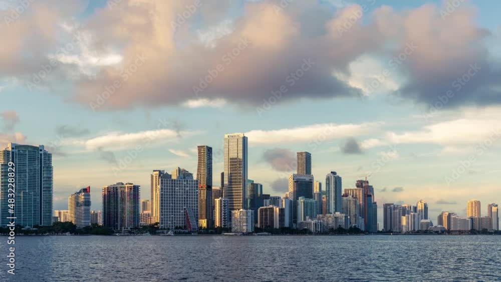 Miami Skyline - Day to Night Time Lapse Miami Skyline - Day to Night Time Lapse