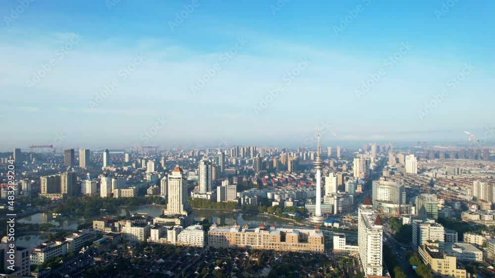 Urban scenery of Haohe scenic spot in Nantong City, Jiangsu Province Urban scenery of Haohe scenic spot in Nantong City, Jiangsu Province