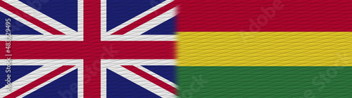 Bolivia and United Kingdom British Britain Fabric Texture Flag – 3D Illustration