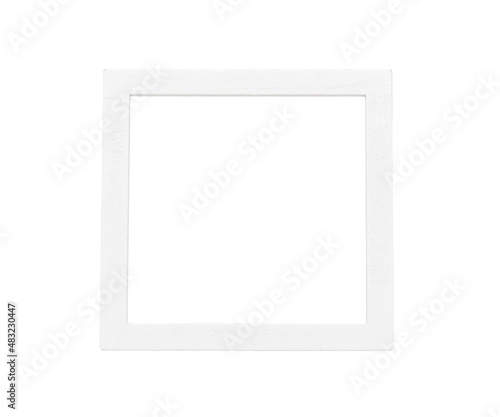Light wooden frame isolated on a white background.
