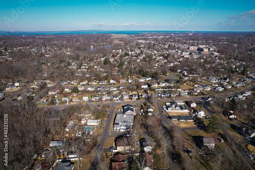 Aerial Drone of Matawan New Jersey in the Winter photo