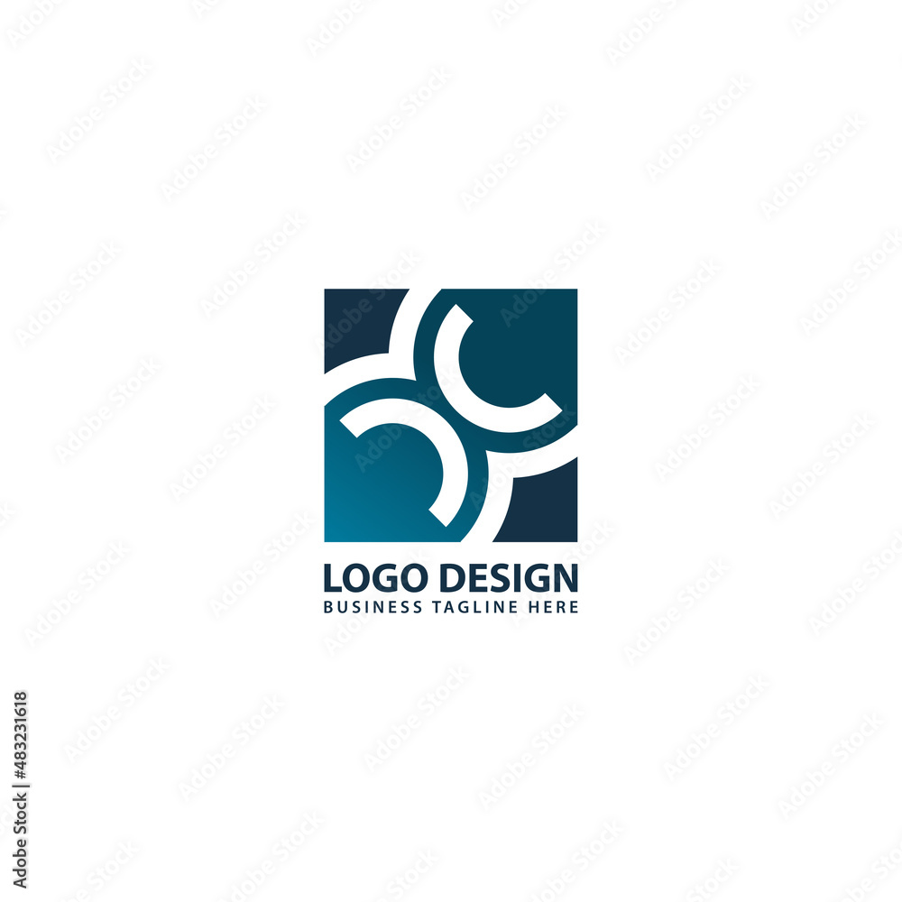 Fototapeta premium circle line letter font x logo design