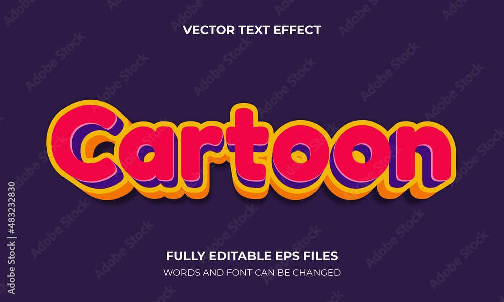 Editable 3D Text Effect With Cartoon Style