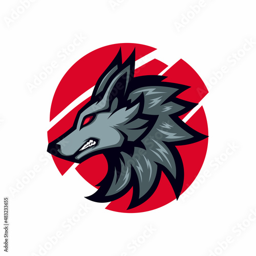 Wallpaper Mural red eyed grey wolf gaming avatar vector mascot Torontodigital.ca