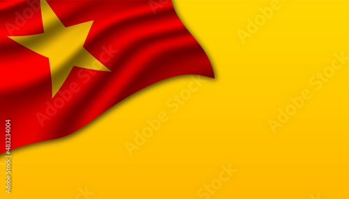 Flag of Vietnam background.