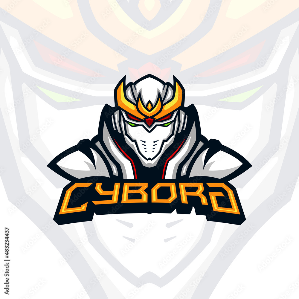 illustration of cyborg cybernoid gaming avatar vector mascot