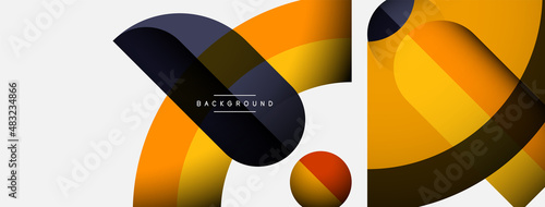 Trendy shapes, color minimal design composition, lines and shadows for wallpaper banner background or landing page © antishock