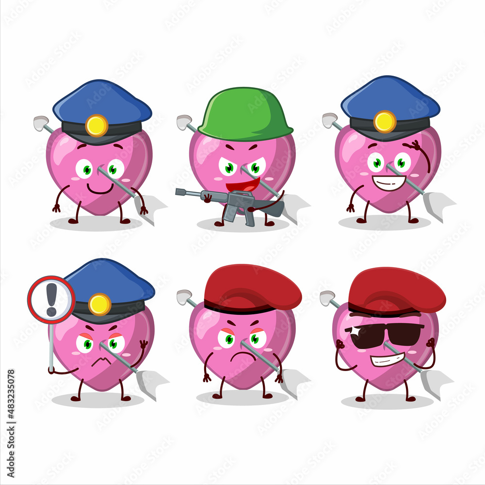 A dedicated Police officer of pink cupid love arrow mascot design style A dedicated Police officer of pink cupid love arrow mascot design style