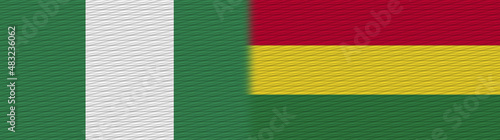 Bolivia and Nigeria Nigerian Fabric Texture Flag – 3D Illustration