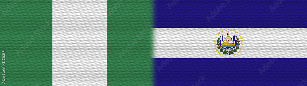 El Salvador and Nigeria Nigerian Fabric Texture Flag – 3D Illustration