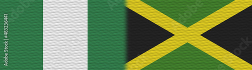 Jamaica and Nigeria Nigerian Fabric Texture Flag – 3D Illustration
