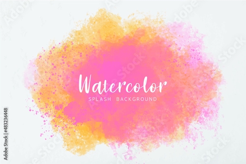 Abstract pink splash watercolor background