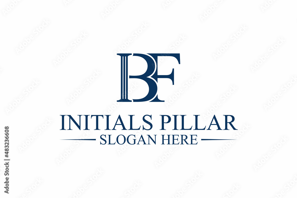 pillar logo, law firm, initial letter b/f. premium vector pillar logo, law firm, initial letter b/f. premium vector