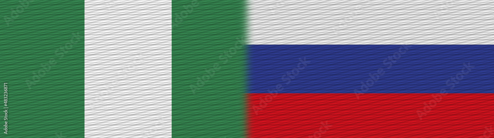 Russia and Nigeria Nigerian Fabric Texture Flag – 3D Illustration Russia and Nigeria Nigerian Fabric Texture Flag – 3D Illustration