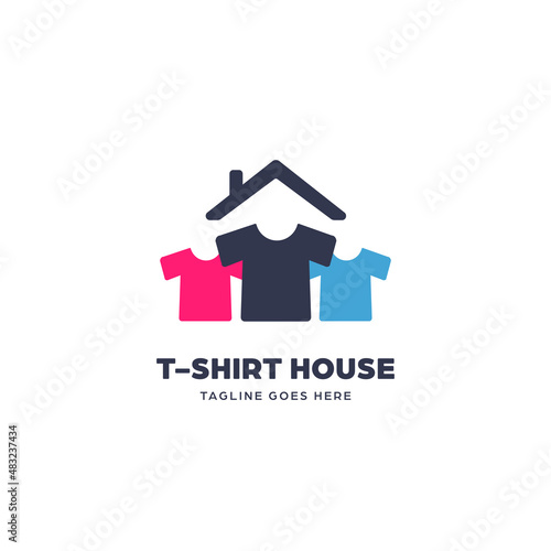 T-shirt tee house maker industry logo icon symbol template