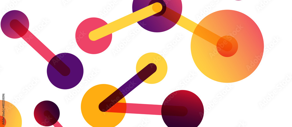 Line points connections geometric abstract background. Circles connected by lines. Trendy techno business template for wallpaper, banner, background or landing Line points connections geometric abstract background. Circles connected by lines. Trendy techno business template for wallpaper, banner, background or landing