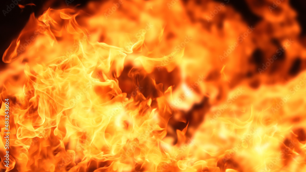 Obraz premium Horizontal background image of a red-hot flame