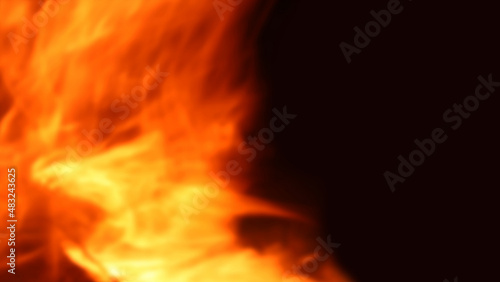 Horizontal background image of a red-hot flame