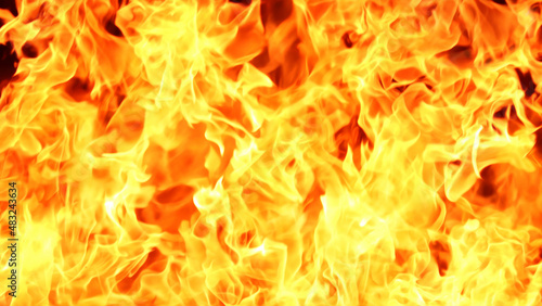 Horizontal background image of a red-hot flame