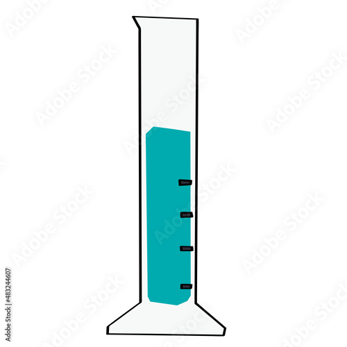 Graduated cylinder sticker illustration