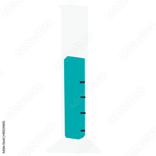 Graduated cylinder vector illustration in flat color design