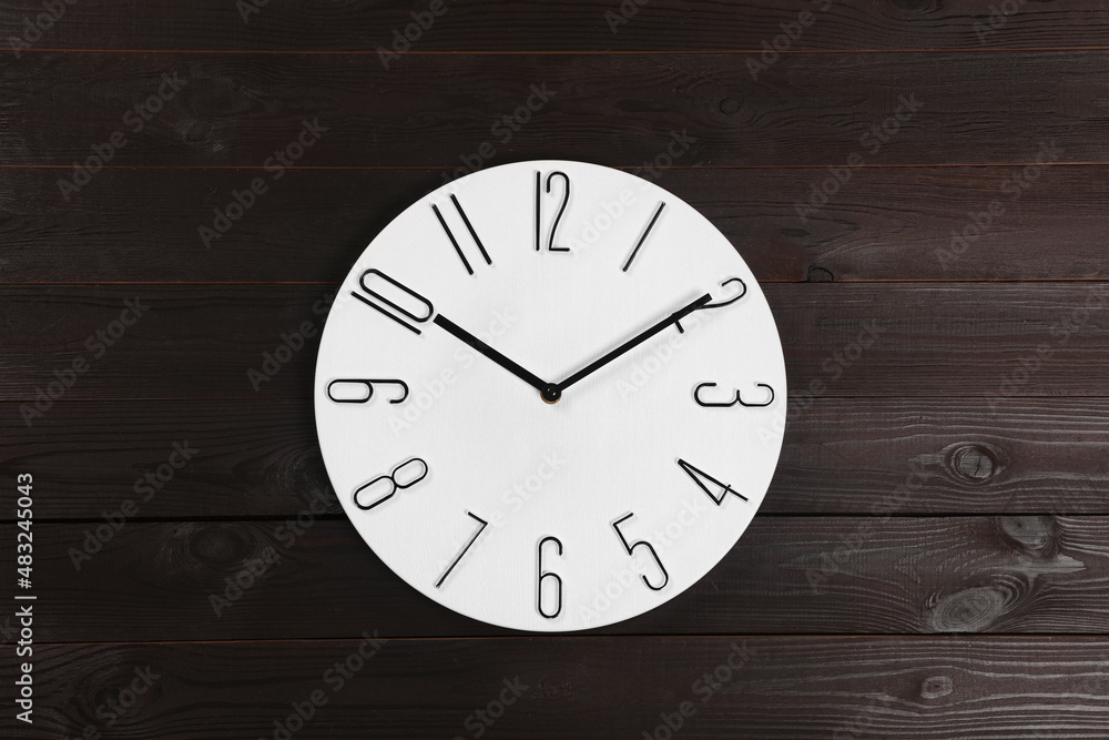 custom made wallpaper toronto digitalStylish analog clock hanging on wooden wall