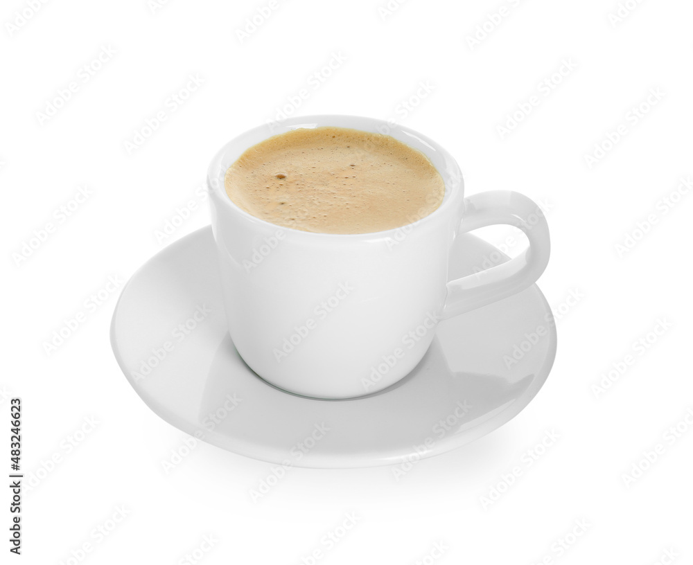 Cup of tasty coffee isolated on white Cup of tasty coffee isolated on white